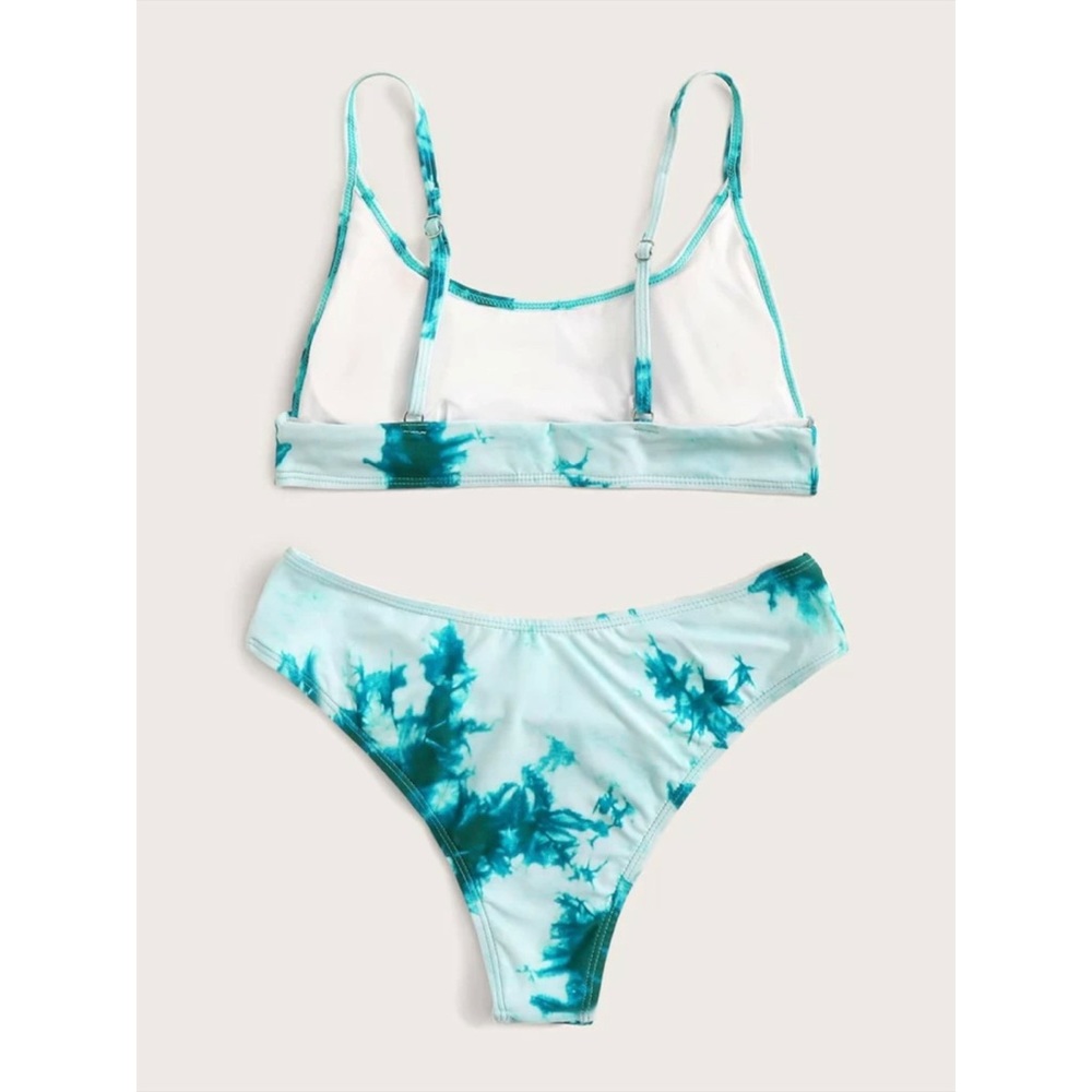 Blue tie dyed bikini set swim aqua - Picture 3 of 3